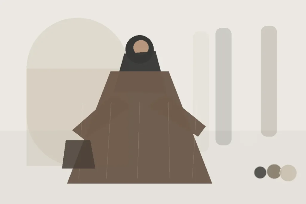 Langer Layering-Look ohne Stoffchaos: 6 Regeln für gute Proportionen – redaktionelle Illustration zu bedeckende Schichtenstil