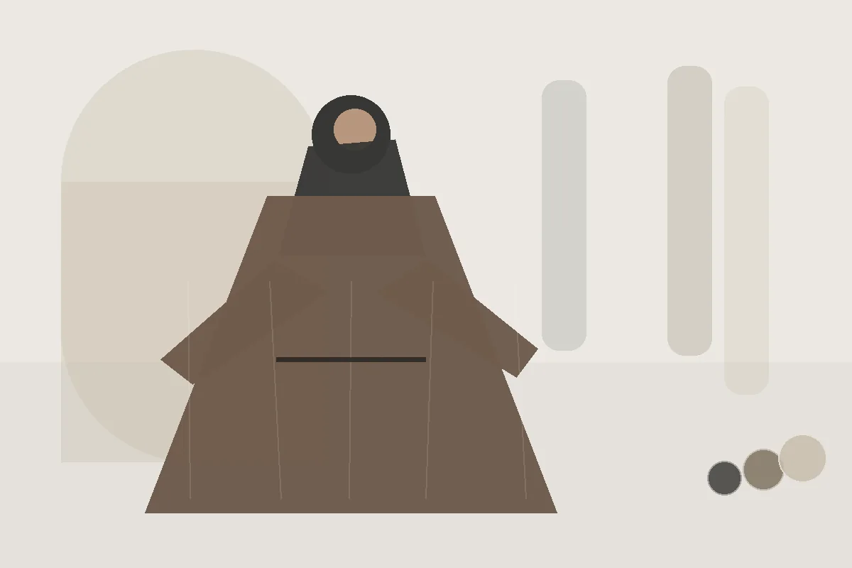 Offene Abaya als Mantel-Ersatz: Wann das funktioniert – redaktionelle Illustration zu offene Abaya Mantel