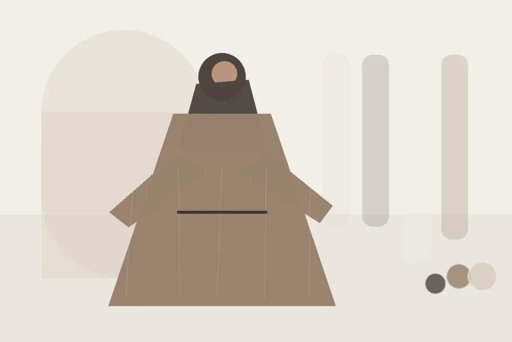 Bedeckendes Maxikleid richtig wählen: Länge, Ärmel und Stoff im Überblick – redaktionelle Illustration zu bedeckendes Maxikleid wählen