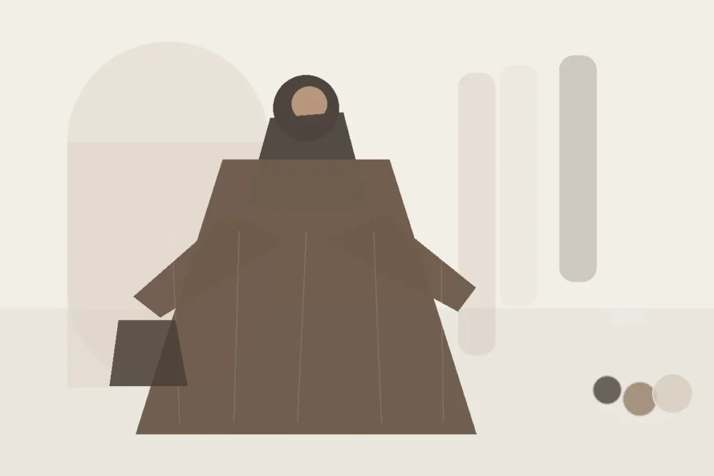 Festliches Maxikleid: Auf welche Details du statt Glitzer achten kannst – redaktionelle Illustration zu festliches bedeckendes Maxikleid