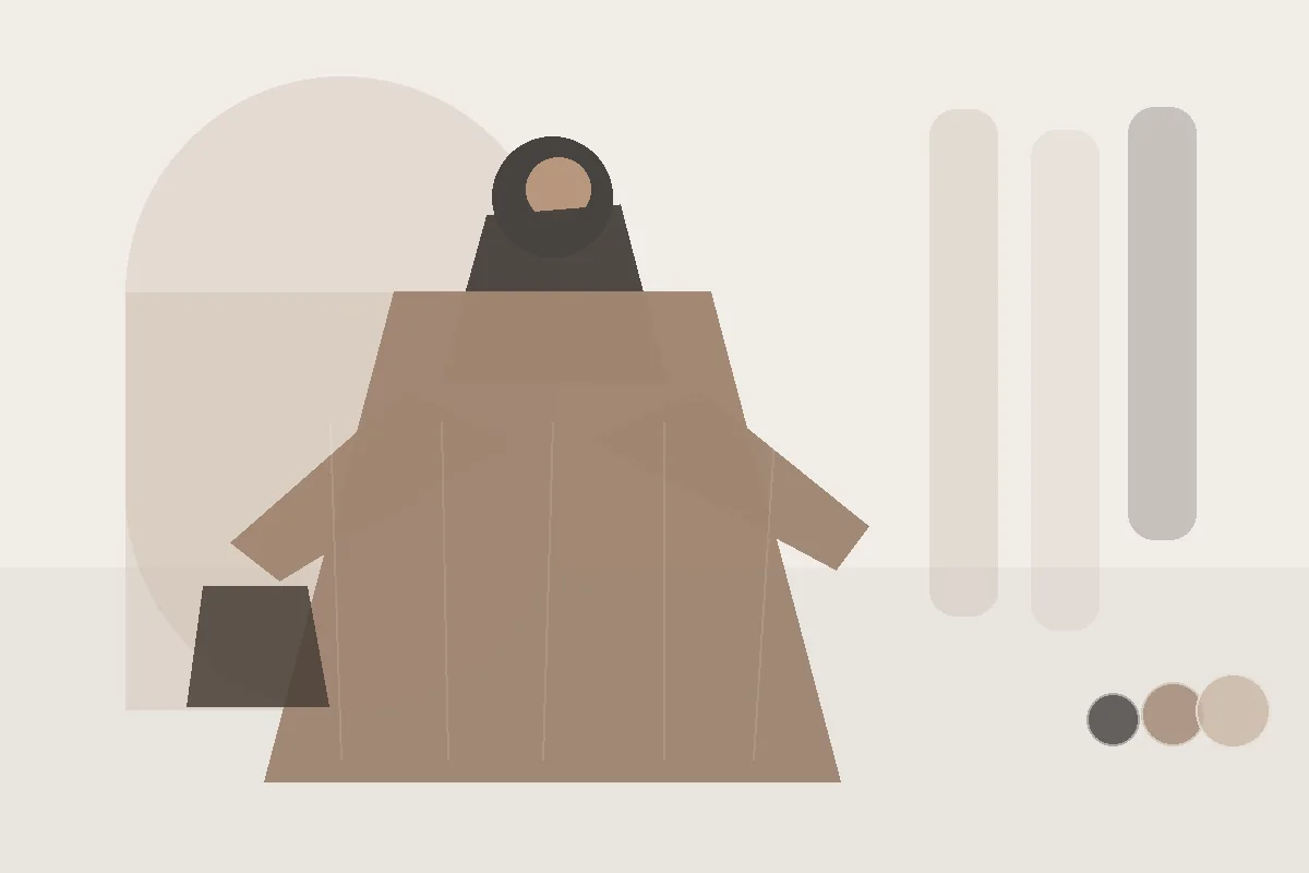 Welcher Hijab passt zur schwarzen Abaya? 8 ruhige Farbkombinationen – redaktionelle Illustration zu Hijab schwarze Abaya