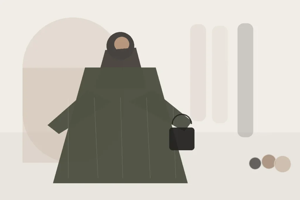 Hijab zu beiger Abaya: Untertöne richtig kombinieren – redaktionelle Illustration zu Hijab beige Abaya