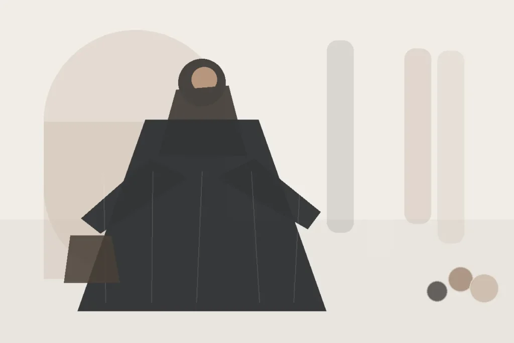 Einfarbige Hijab-Kombination: Gleiche Farbe, trotzdem nicht langweilig – redaktionelle Illustration zu monochromer Hijab Kombination