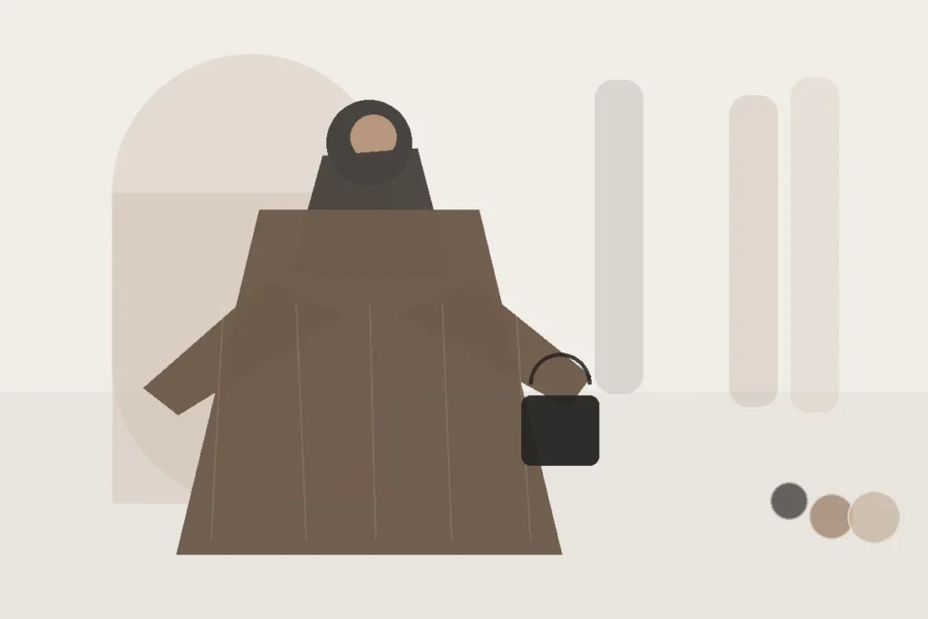 Hijab für Reisen: Welche Stoffe im Koffer unkompliziert sind – redaktionelle Illustration zu Hijab Reise