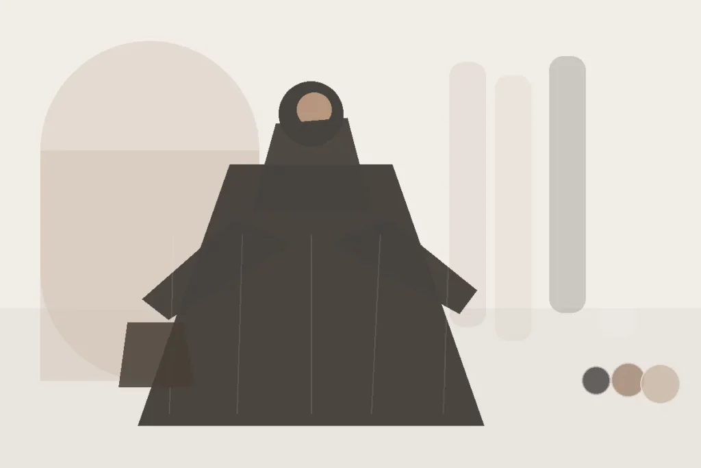 Weniger Nadeln, weniger Aufwand: Minimalistische Hijab-Kombination – redaktionelle Illustration zu einfaches Hijab Kombination