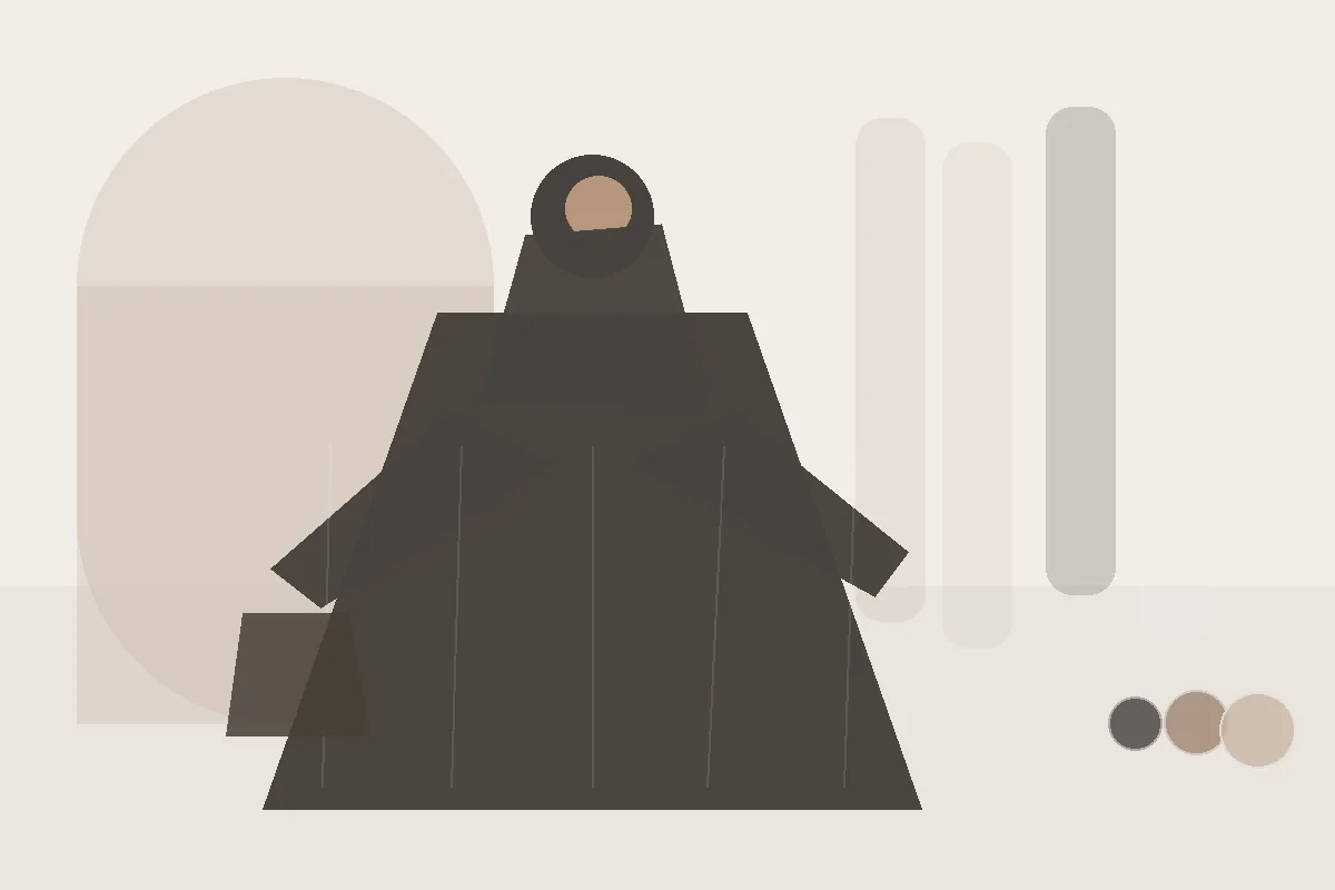 Weniger Nadeln, weniger Aufwand: Minimalistische Hijab-Kombination – redaktionelle Illustration zu einfaches Hijab Kombination