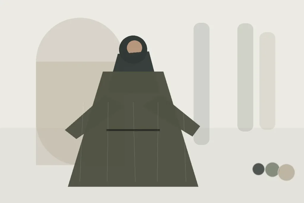 Bedeckende Mode im Winter: Warmes Layering ohne unnötiges Volumen – redaktionelle Illustration zu bedeckende Mode Winter