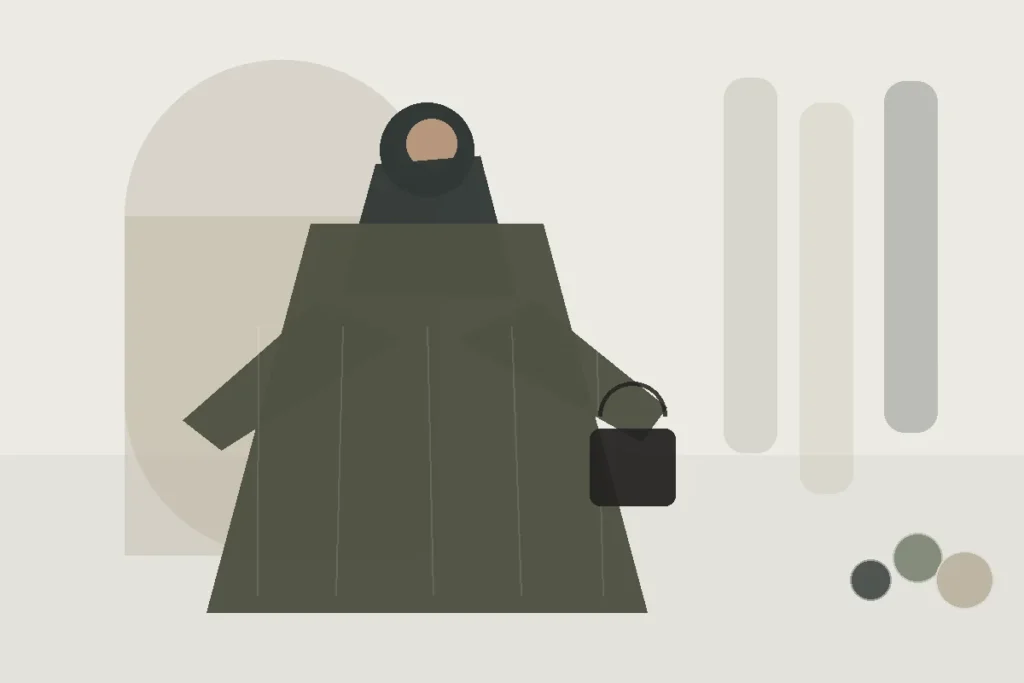 Koffer packen ohne Knittern: Abayas und Maxikleider richtig verstauen – redaktionelle Illustration zu Abaya Koffer packen