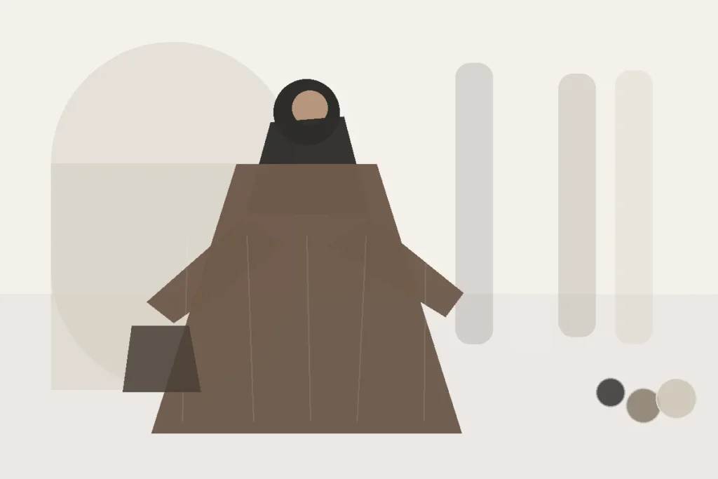 Impulskäufe vermeiden: 7 Fragen vor dem Einkauf bedeckender Mode – redaktionelle Illustration zu Kleidung Impulskauf vermeiden