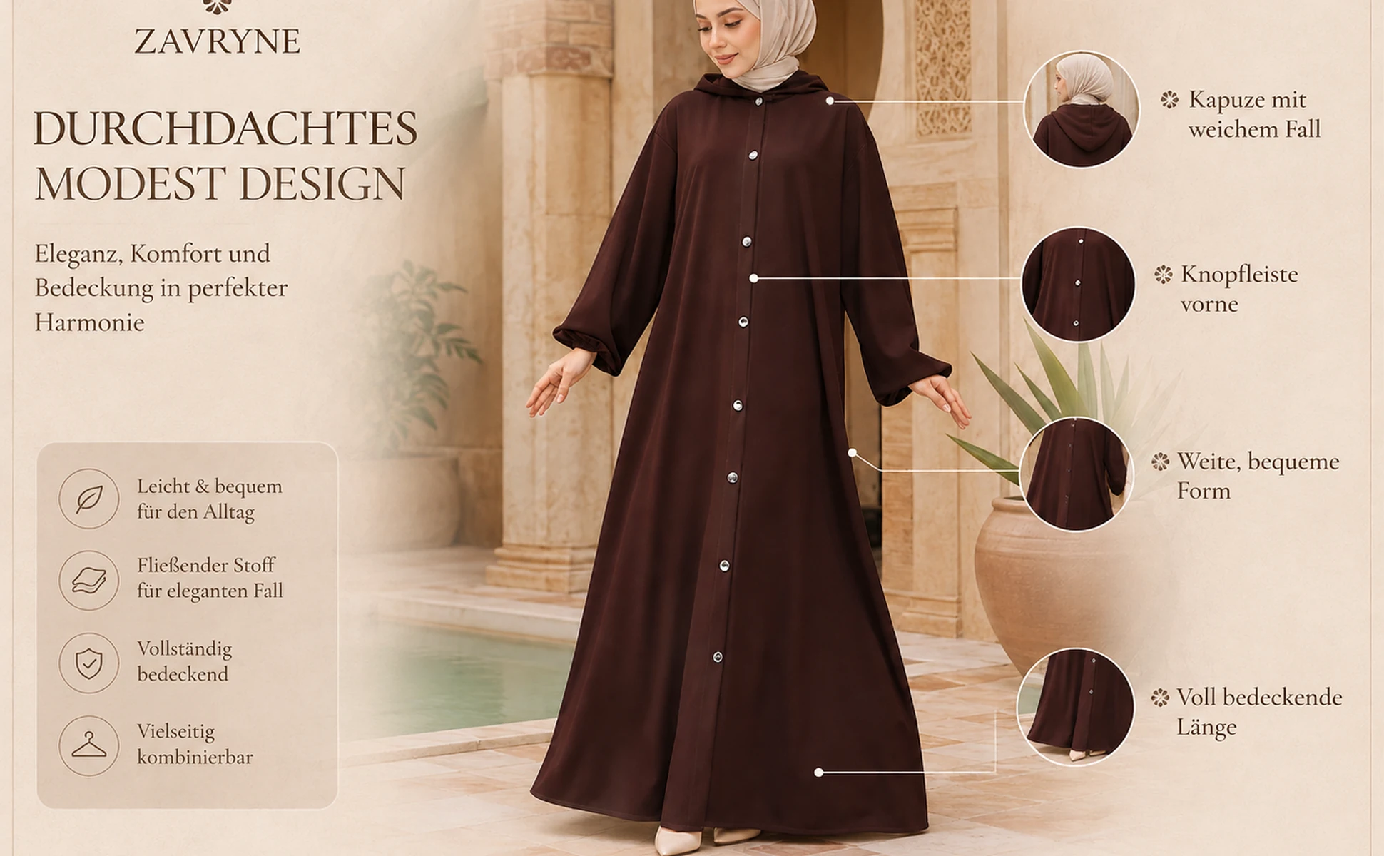 Durchdachtes Hooded Modest Design