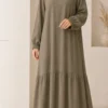 Nergiz Dress – Khaki – Vorderansicht | ZAVRYNE Deutschland