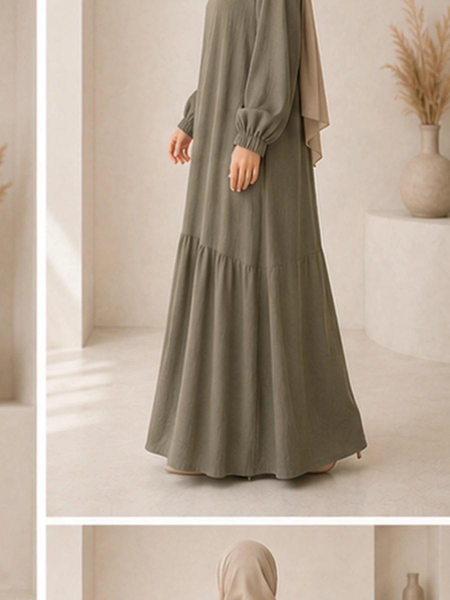 Nergiz Dress – Khaki – zweite Ansicht | ZAVRYNE Deutschland