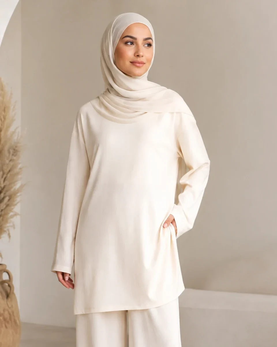 Noor Zweiteiler – Creme – zweite Ansicht | ZAVRYNE Deutschland