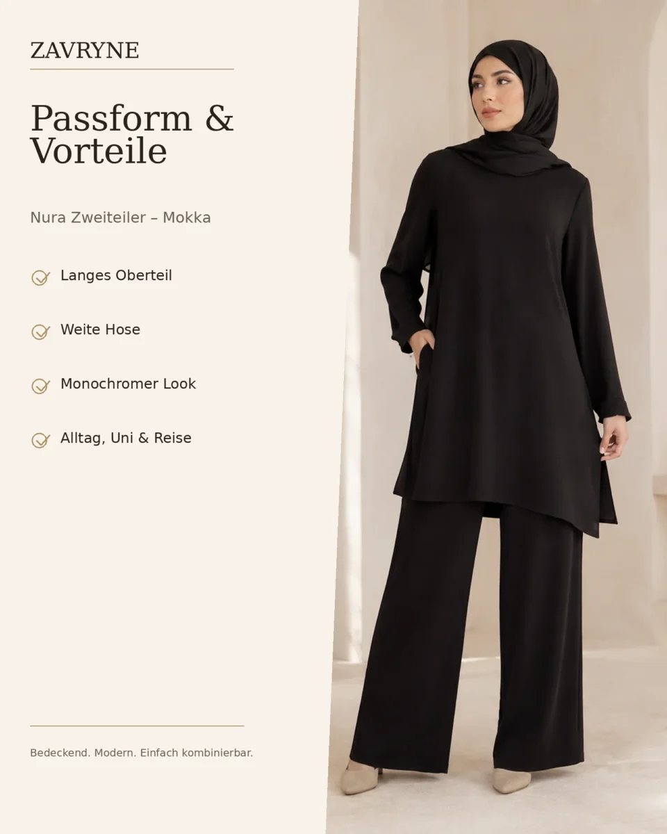 Nura Zweiteiler – Mokka – Passform und Vorteile | ZAVRYNE Deutschland