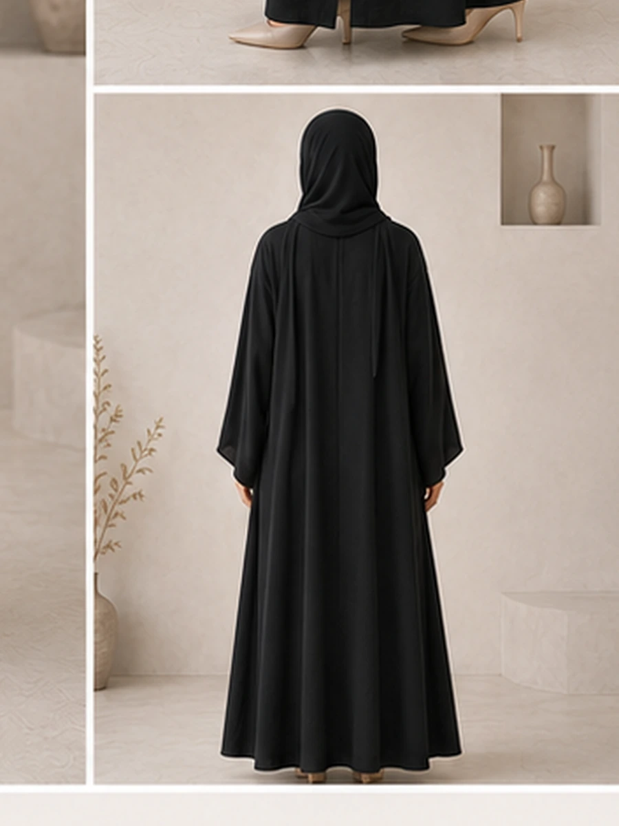 Openabaya Dubai – Schwarz – Detailansicht | ZAVRYNE Deutschland