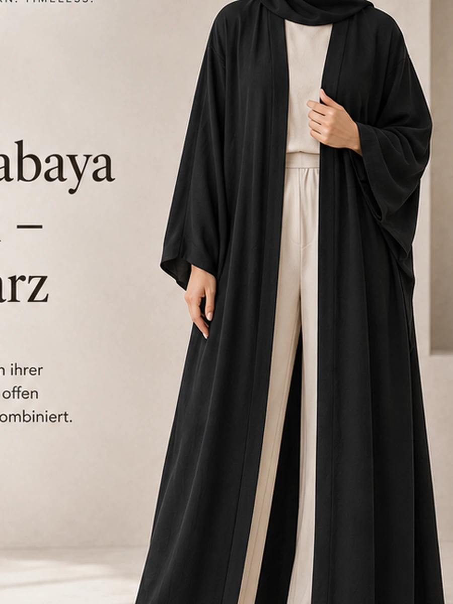Openabaya Dubai – Schwarz – Vorderansicht | ZAVRYNE Deutschland