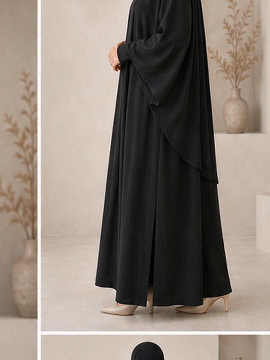 Openabaya Dubai – Schwarz – zweite Ansicht | ZAVRYNE Deutschland