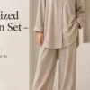 Oversized Cotton Set – Sand – Vorderansicht | ZAVRYNE Deutschland