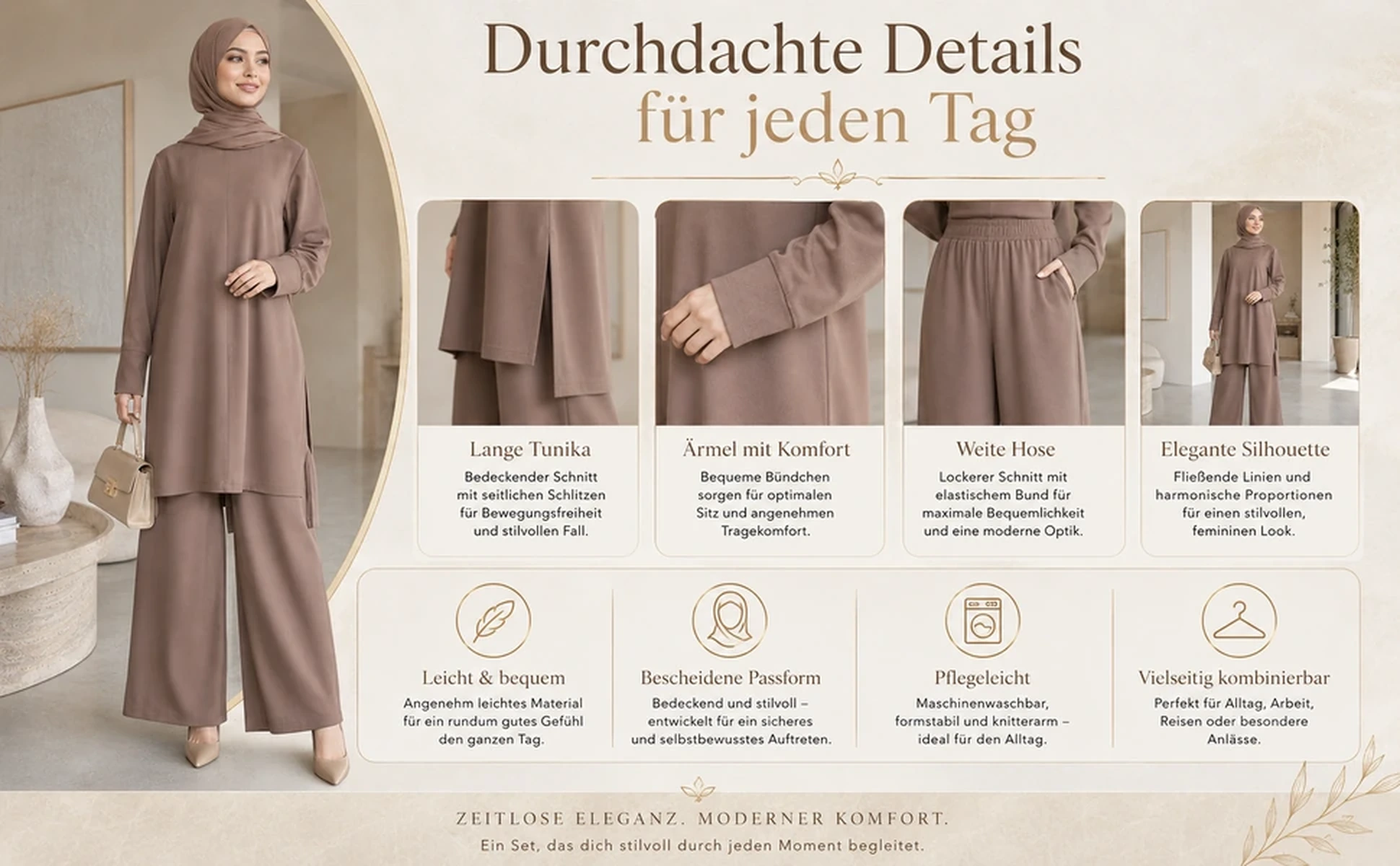 ZAVRYNE Rania – Zweiteiler mit Tunika & weiter Hose