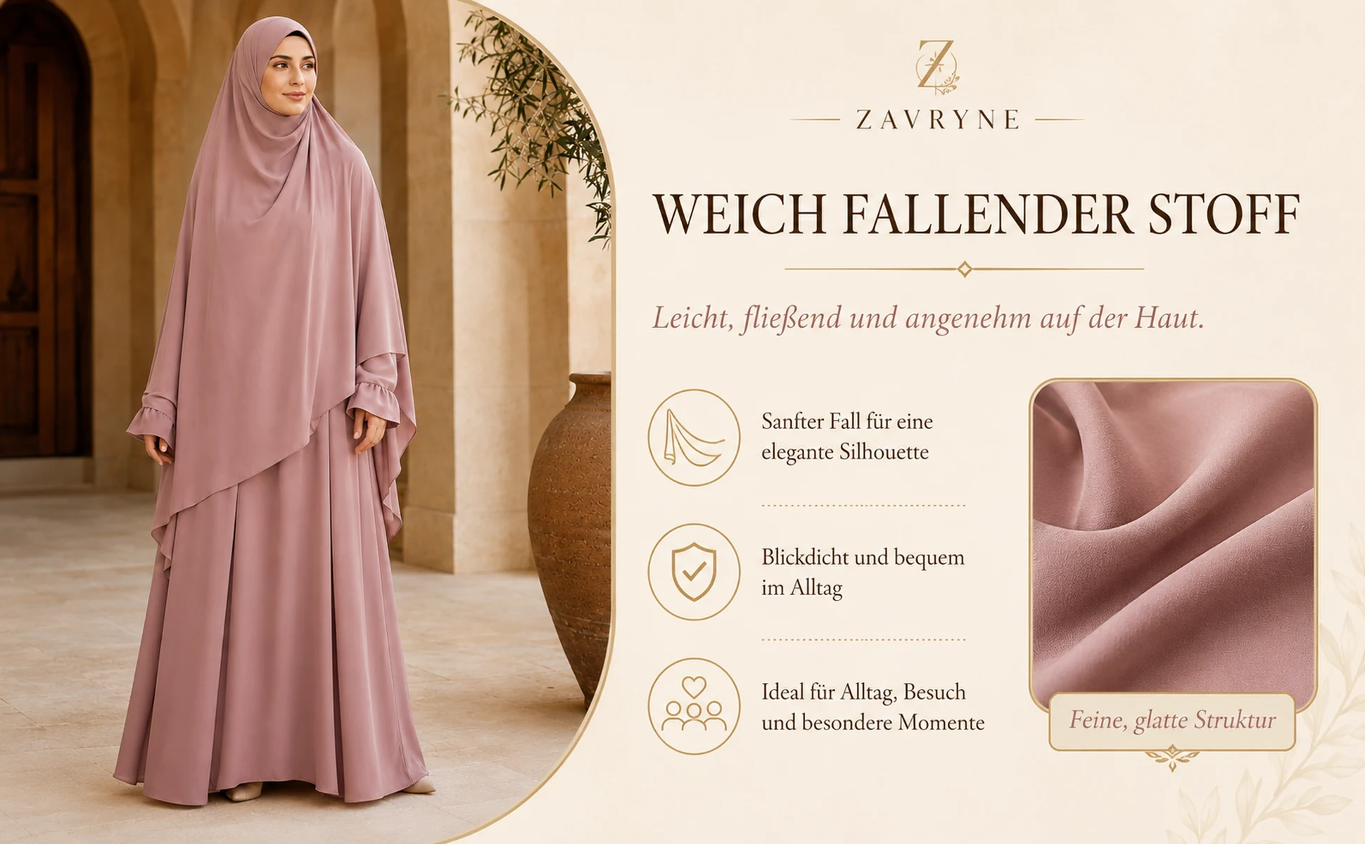Weich fallender Premium-Stoff