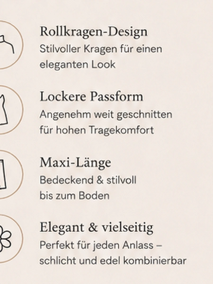 Rollkragen Abaya Luna – Anthrazit – Passform und Vorteile | ZAVRYNE Deutschland