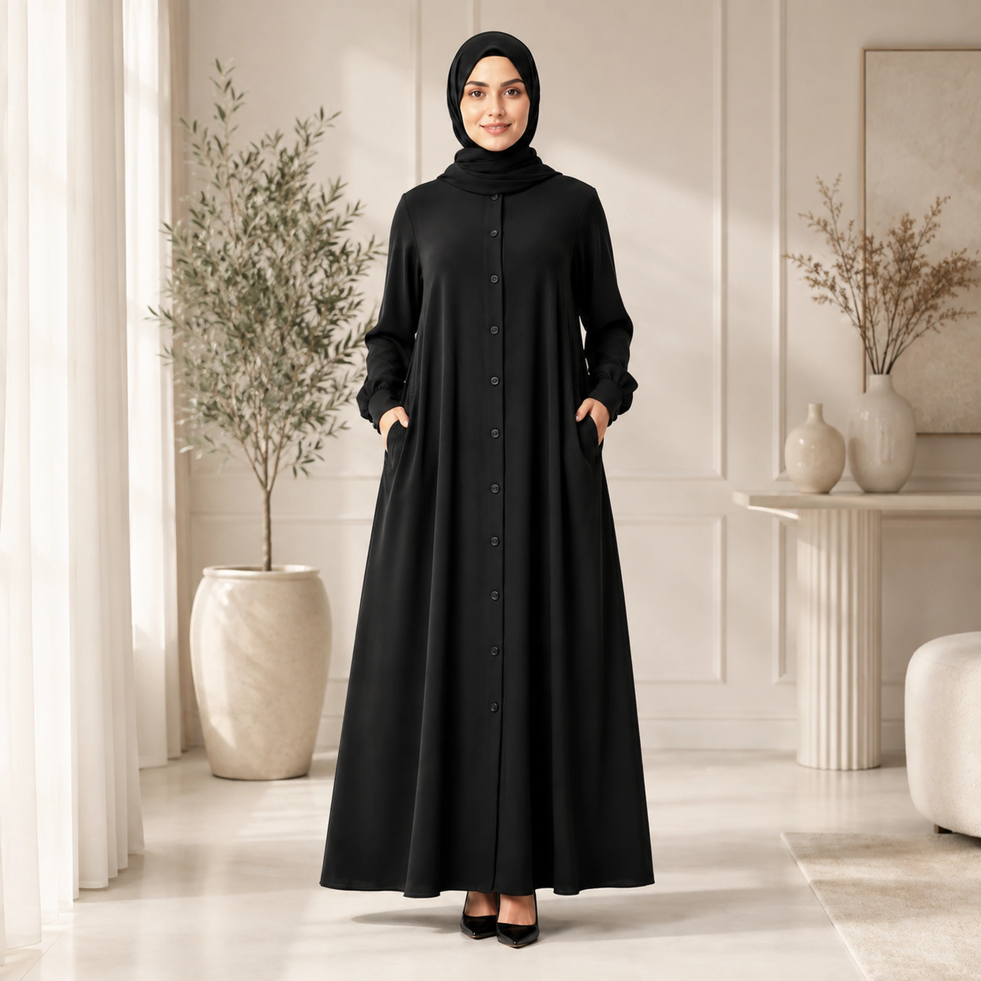 ZAVRYNE Safa – Abaya mit Knopfleiste
