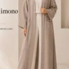 Safa Linen Kimono – Taupe – Vorderansicht | ZAVRYNE Deutschland