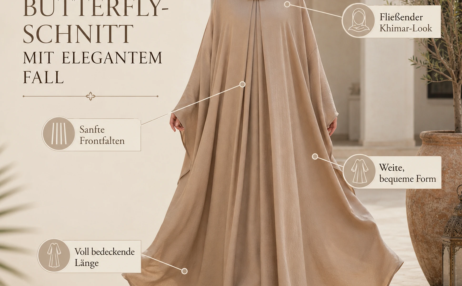 Butterfly-Schnitt mit elegantem Fall