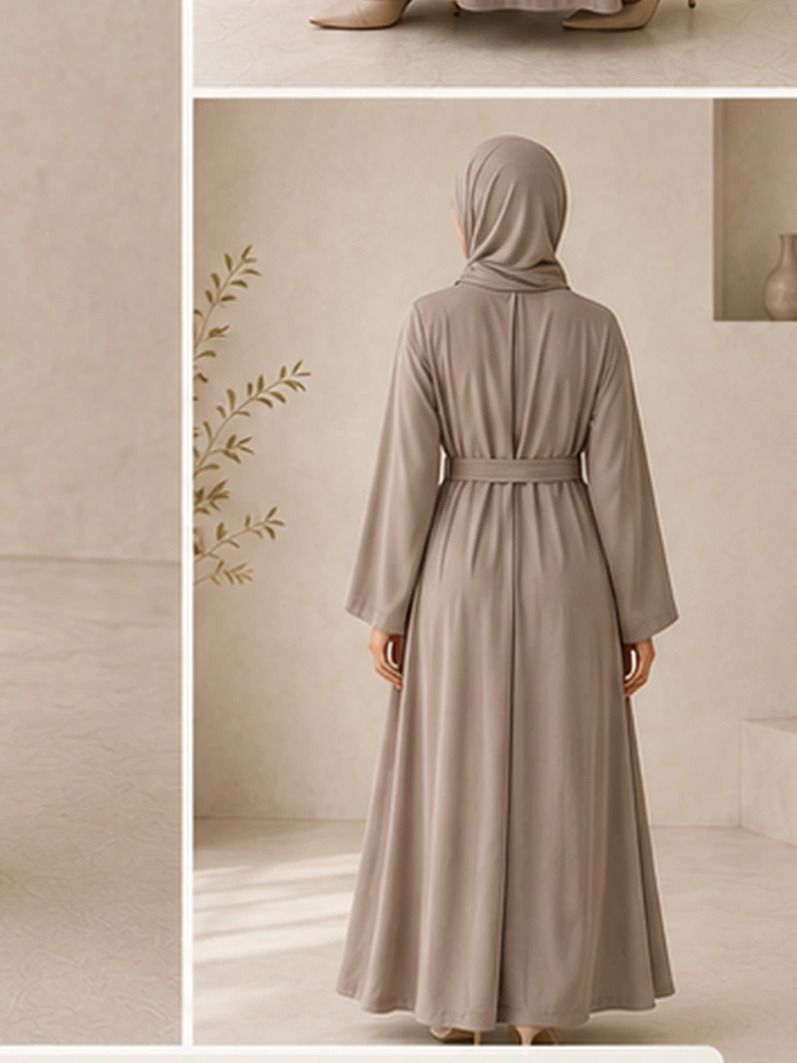 Tie Set mit Slip Dress – Greige – Detailansicht | ZAVRYNE Deutschland