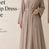 Tie Set mit Slip Dress – Greige – Vorderansicht | ZAVRYNE Deutschland