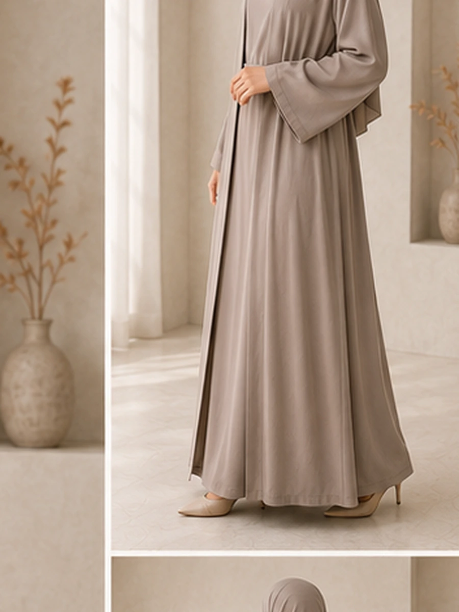 Tie Set mit Slip Dress – Greige – zweite Ansicht | ZAVRYNE Deutschland