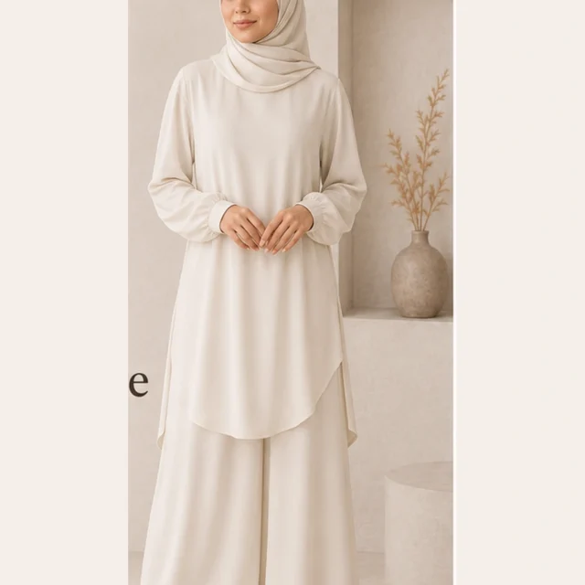 Two-Piece Liya – Creme – Vorderansicht | ZAVRYNE Deutschland