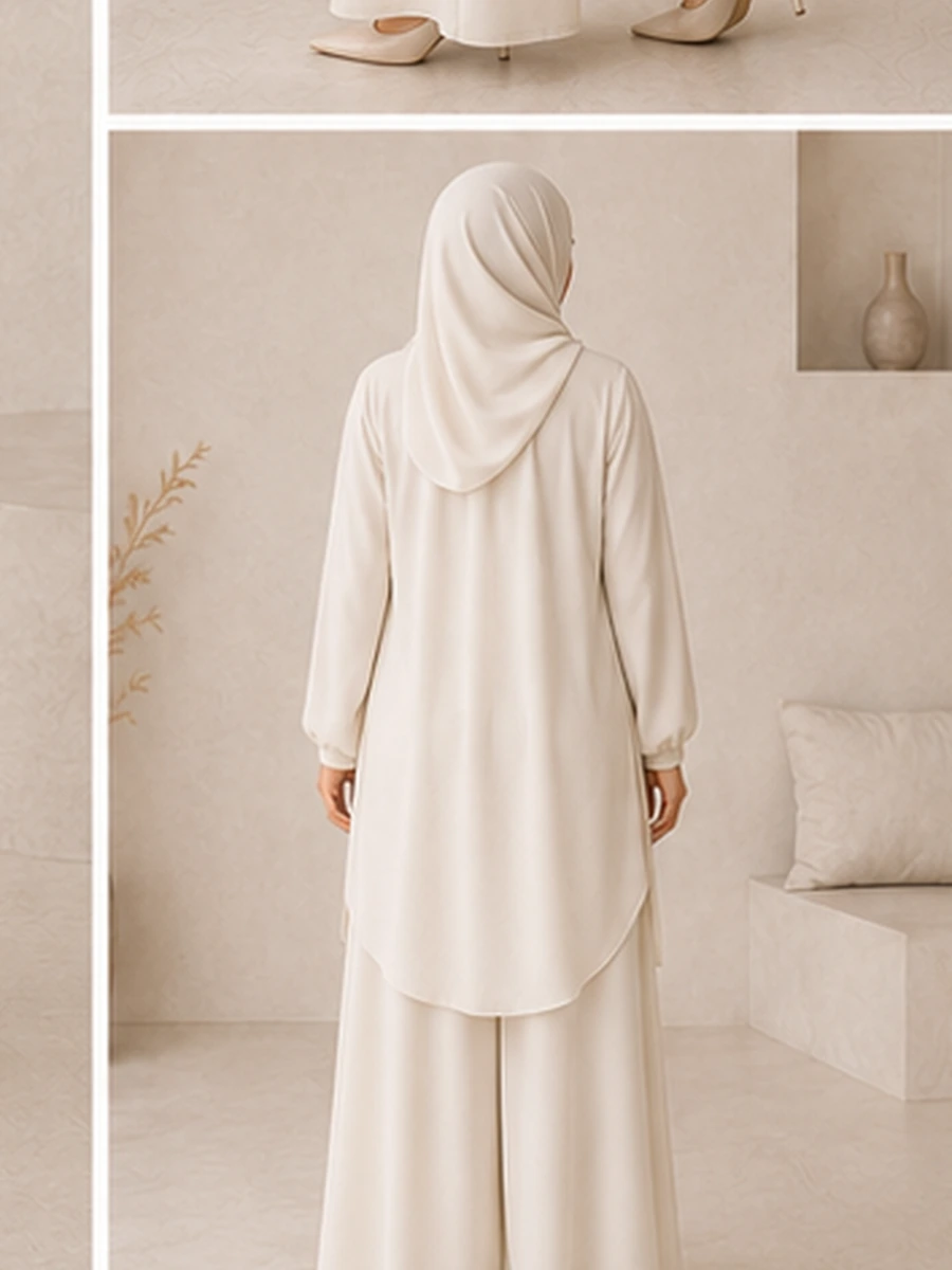 Two-Piece Liya – Creme – Detailansicht | ZAVRYNE Deutschland