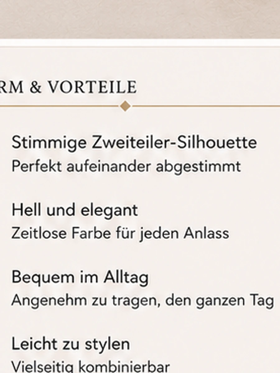 Two-Piece Liya – Creme – Passform und Vorteile | ZAVRYNE Deutschland