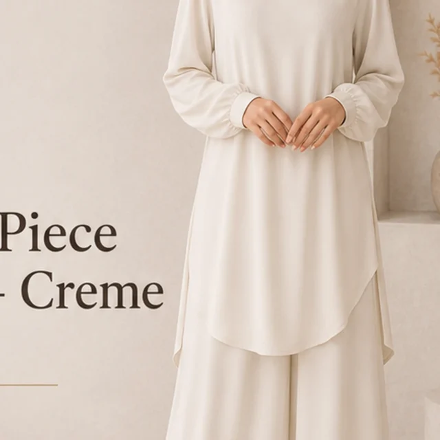 Two-Piece Liya – Creme – Vorderansicht | ZAVRYNE Deutschland