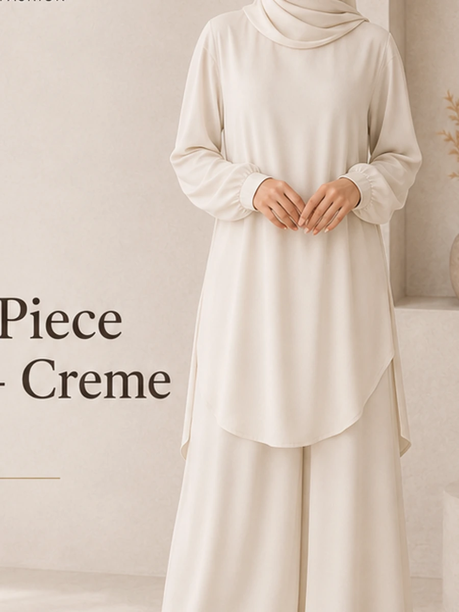 Two-Piece Liya – Creme – Vorderansicht | ZAVRYNE Deutschland