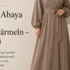 Wrap Abaya mit Ballonärmeln – Mocca – Vorderansicht | ZAVRYNE Deutschland