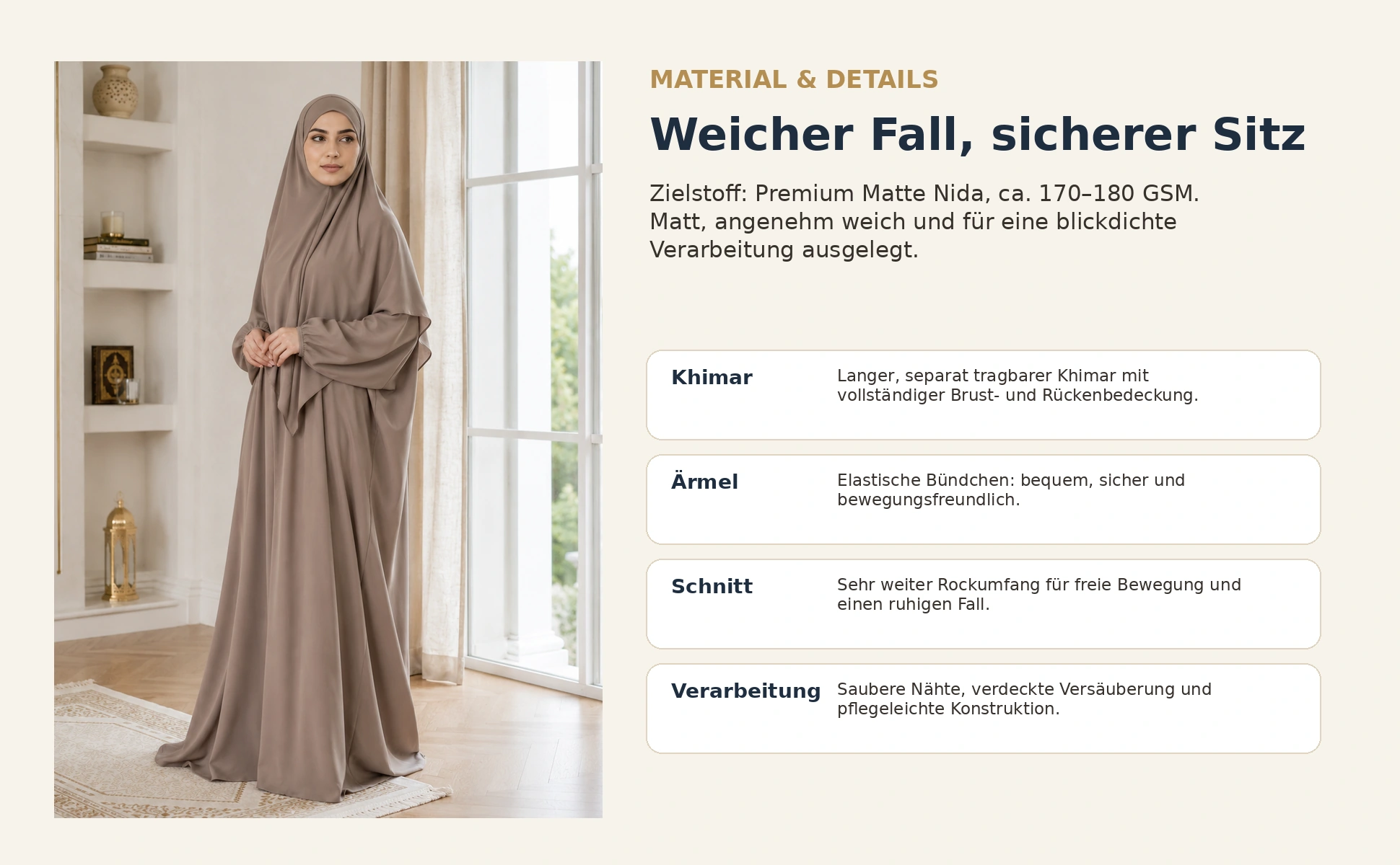 ZAVRYNE Yusra – Zweiteiliges Khimar-Gebetsset
