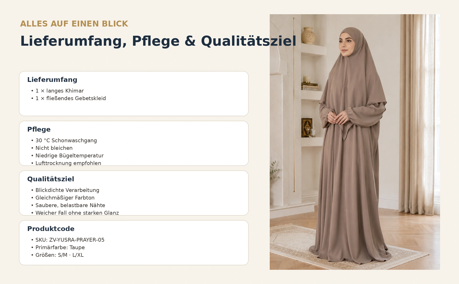 ZAVRYNE Yusra – Zweiteiliges Khimar-Gebetsset